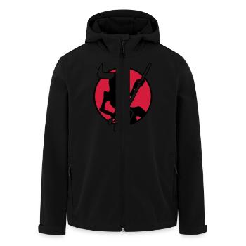 rockin_devil_3c - Recycelte Männer Softshell-Jacke von Stanley/Stella - Schwarz - Vorne - AI Model Male 185 light (185cm)
