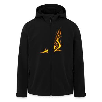 Flamme / T-shirt, Motiv 2, Feuer, DD, - Recycelte Männer Softshell-Jacke von Stanley/Stella - Schwarz - Vorne - AI Model Male 185 light (185cm)