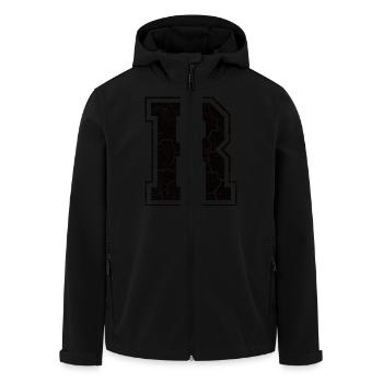 Un caractère R in Grunge-Look - Veste softshell homme en polyester recyclé Stanley/Stella - noir - Devant - AI Model Male 185 light (185cm)