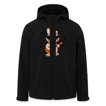 Hase mit Ukulele - Recycelte Männer Softshell-Jacke von Stanley/Stella - Schwarz - Vorne - AI Model Male 185 light (185cm)