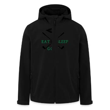 Eat Sleep Golf (2c) - Men’s Recycled Softshell Jacket by Stanley/Stella - black - Front - AI Model Male 185 light (185cm)