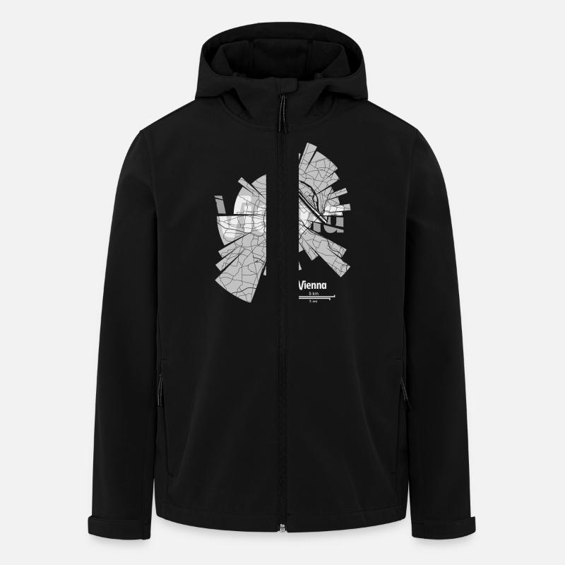 Vienna Map - Men’s Recycled Softshell Jacket by Stanley/Stella - black