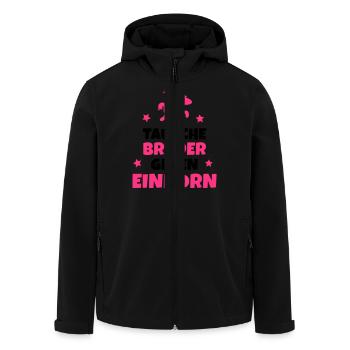Tausche Bruder gegen Einhorn - Recycelte Männer Softshell-Jacke von Stanley/Stella - Schwarz - Vorne - AI Model Male 185 light (185cm)