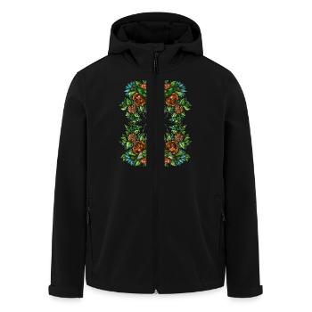 Spinne-Blumen - Recycelte Männer Softshell-Jacke von Stanley/Stella - Schwarz - Vorne - AI Model Male 185 light (185cm)