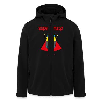 Super amigo - Recycelte Männer Softshell-Jacke von Stanley/Stella - Schwarz - Vorne - AI Model Male 185 light (185cm)
