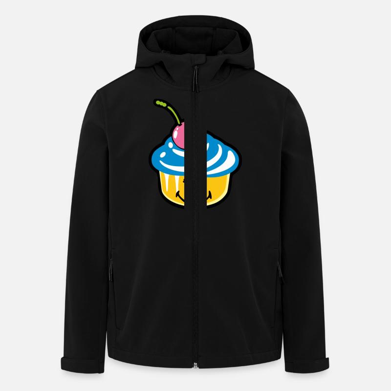 Smiley Kawaii Cupcake - Recycelte Männer Softshell-Jacke von Stanley/Stella - Schwarz