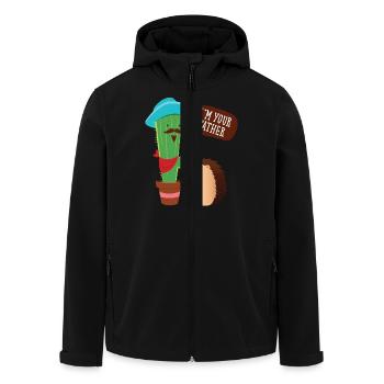 I'm Your Father | Cactus Hedgehog Illustration - Recycelte Männer Softshell-Jacke von Stanley/Stella - Schwarz - Vorne - AI Model Male 185 light (185cm)