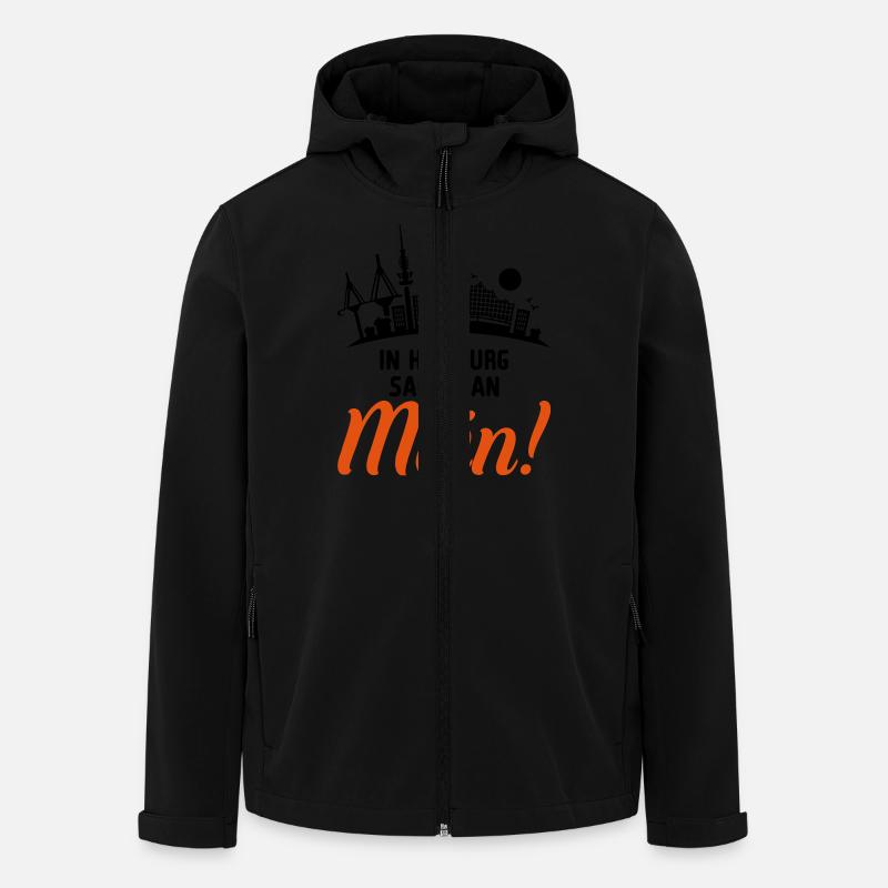 hamburg skyline moin - Recycelte Männer Softshell-Jacke von Stanley/Stella - Schwarz