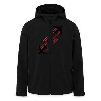 2 gouttes de sang chemtrails ligne de timbre graff - Veste softshell homme en polyester recyclé Stanley/Stella - noir - Devant - AI Model Male 185 light (185cm)