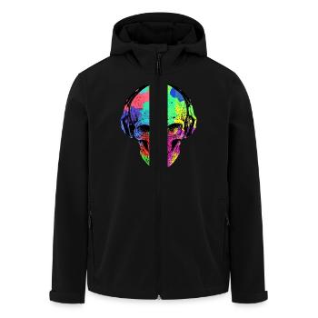 RAINBOW SKULL HEADPHONE - Men’s Recycled Softshell Jacket by Stanley/Stella - black - Front - AI Model Male 185 light (185cm)