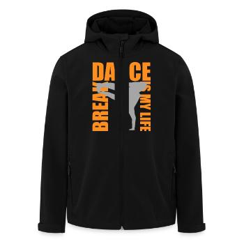 break dance is my life - Men’s Recycled Softshell Jacket by Stanley/Stella - black - Front - AI Model Male 185 light (185cm)