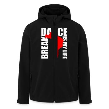break dance is my life - Men’s Recycled Softshell Jacket by Stanley/Stella - black - Front - AI Model Male 185 light (185cm)