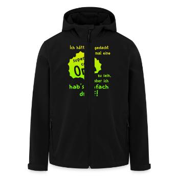 Oma - Super Cool - Recycelte Männer Softshell-Jacke von Stanley/Stella - Schwarz - Vorne - AI Model Male 185 light (185cm)