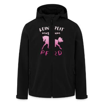 Keine Zeit Muss Zum Pferd Spruch Reiterin Geschenk - Recycelte Männer Softshell-Jacke von Stanley/Stella - Schwarz - Vorne - AI Model Male 185 light (185cm)