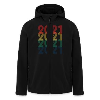 Cool Retro 2021, 2 ans, 2e anniversaire Enfants - Veste softshell homme en polyester recyclé Stanley/Stella - noir - Devant - AI Model Male 185 light (185cm)