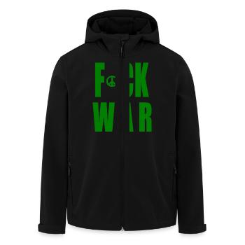 Fuck war - Recycelte Männer Softshell-Jacke von Stanley/Stella - Schwarz - Vorne - AI Model Male 185 light (185cm)