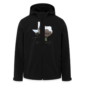 Capitole de l’État du Texas dans la carte de l’État du Texas TX - Veste softshell homme en polyester recyclé Stanley/Stella - noir - Devant - AI Model Male 185 light (185cm)