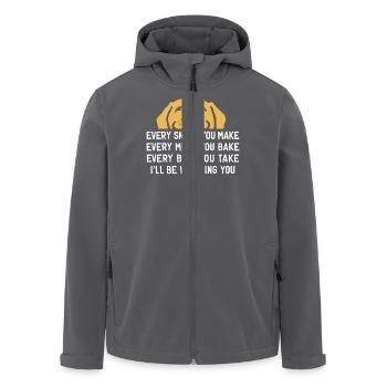 Dog I'll Be Watching You - Men’s Recycled Softshell Jacket by Stanley/Stella - anthracite - Front - AI Model Male 185 light (185cm)