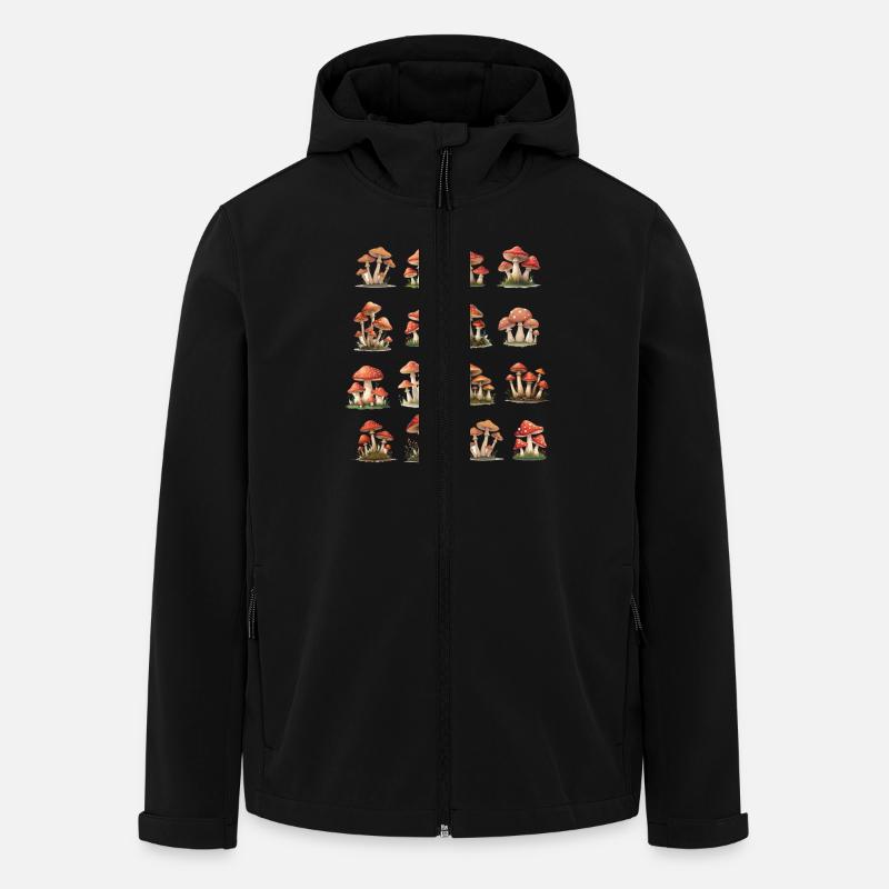 Red Mushrooms - Men’s Recycled Softshell Jacket by Stanley/Stella - black