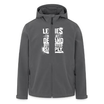 Lefties are unique - Men’s Recycled Softshell Jacket by Stanley/Stella - anthracite - Front - AI Model Male 185 light (185cm)