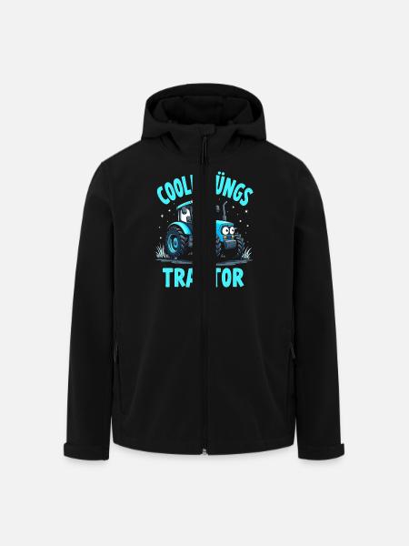 Coole Jungs fahren Traktor - Recycelte Männer Softshell-Jacke von Stanley/Stella - Schwarz