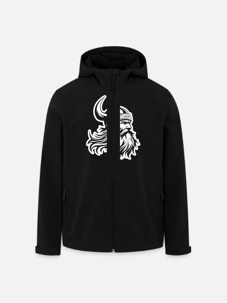 Viking Head - Men’s Recycled Softshell Jacket by Stanley/Stella - black