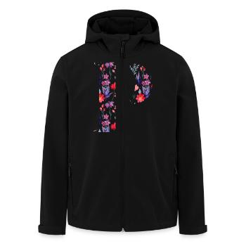 Personalisierter Blumenbuchstabe p - Geschenkidee - Recycelte Männer Softshell-Jacke von Stanley/Stella - Schwarz - Vorne - AI Model Male 185 light (185cm)