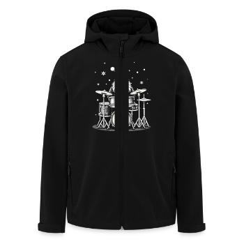 Christmas Drummer - Santa's Show - Men’s Recycled Softshell Jacket by Stanley/Stella - black - Front - AI Model Male 185 light (185cm)