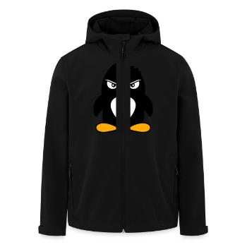 Pingouin a l’air sérieux mal dangereux look cool - Veste softshell homme en polyester recyclé Stanley/Stella - noir - Devant - AI Model Male 185 light (185cm)