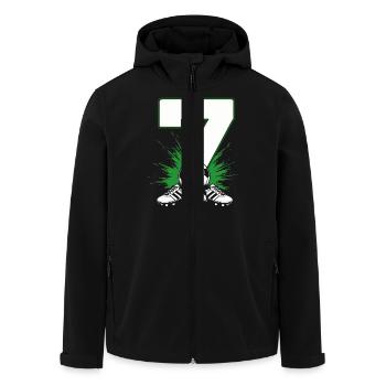 7. Geburtstag Fußballspieler 7 Jahre Kinder - Recycelte Männer Softshell-Jacke von Stanley/Stella - Schwarz - Vorne - AI Model Male 185 light (185cm)
