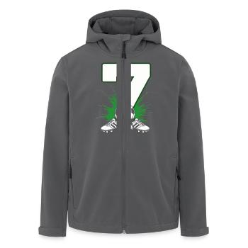 7th Birthday Soccer Player 7 Years Children - Men’s Recycled Softshell Jacket by Stanley/Stella - anthracite - Front - AI Model Male 185 light (185cm)