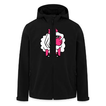 Sheep Offended Girl Woman Evil Eye Pretty - Men’s Recycled Softshell Jacket by Stanley/Stella - black - Front - AI Model Male 185 light (185cm)