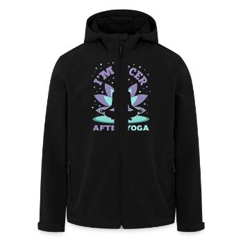 Drôle Yoga Méditation Chakra Jeu de mots - Veste softshell homme en polyester recyclé Stanley/Stella - noir - Devant - AI Model Male 185 light (185cm)