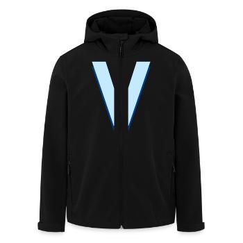 Pop and modern blue letter v - Men’s Recycled Softshell Jacket by Stanley/Stella - black - Front - AI Model Male 185 light (185cm)