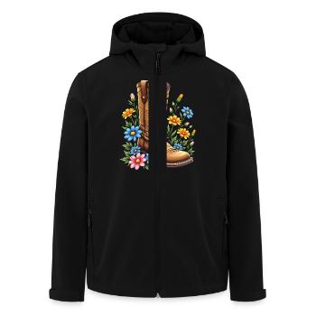Chaussure Florale - Flower Power - Veste softshell homme en polyester recyclé Stanley/Stella - noir - Devant - AI Model Male 185 light (185cm)
