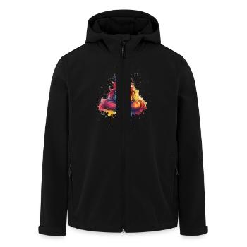 Méditation Licorne - Veste softshell homme en polyester recyclé Stanley/Stella - noir - Devant - AI Model Male 185 light (185cm)