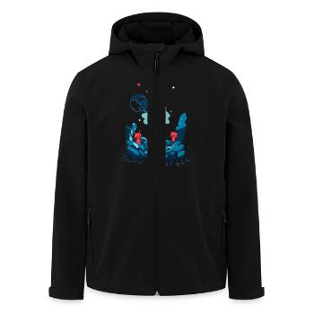 Weltraum-Kaninchen - Recycelte Männer Softshell-Jacke von Stanley/Stella - Schwarz - Vorne - AI Model Male 185 light (185cm)