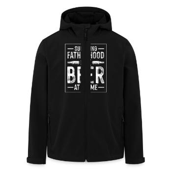 Bestes Papa Geschenk Vatertag Ehemann Papa Vater Männer - Recycelte Männer Softshell-Jacke von Stanley/Stella - Schwarz - Vorne - AI Model Male 185 light (185cm)