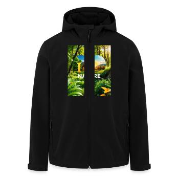 Nature - Veste softshell homme en polyester recyclé Stanley/Stella - noir - Devant - AI Model Male 185 light (185cm)