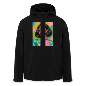 Women color - Recycelte Männer Softshell-Jacke von Stanley/Stella - Schwarz - Vorne - AI Model Male 185 light (185cm)