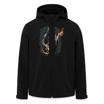 Grim Reaper with Guitar - Rock Style - Men’s Recycled Softshell Jacket by Stanley/Stella - black - Front - AI Model Male 185 light (185cm)