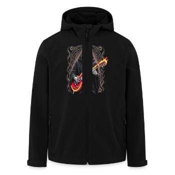 Grim Reaper with Electric Guitar Rock Heavy Metal - Men’s Recycled Softshell Jacket by Stanley/Stella - black - Front - AI Model Male 185 light (185cm)