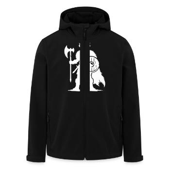 Viking Warrior - Men’s Recycled Softshell Jacket by Stanley/Stella - black - Front - AI Model Male 185 light (185cm)