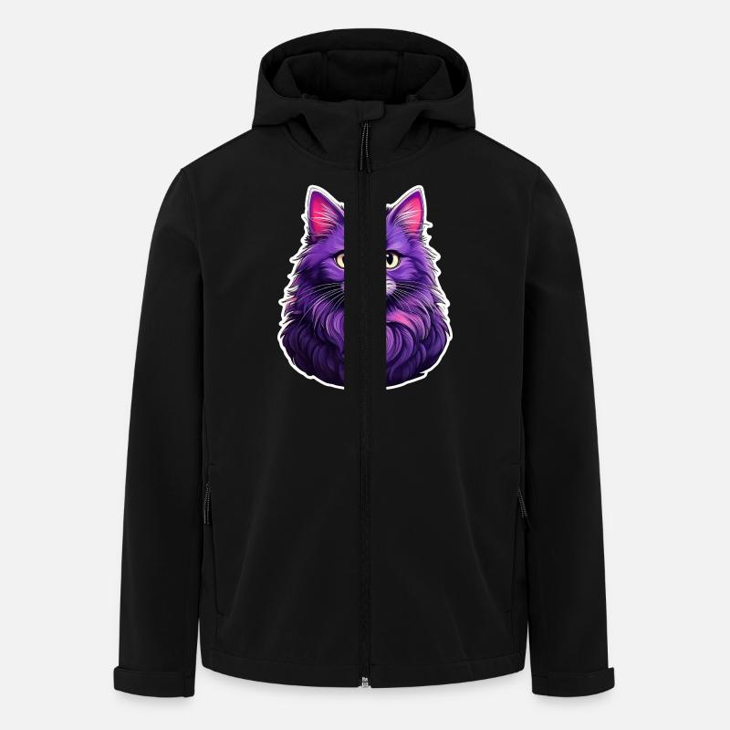 Chat Design Moderne Violet - Veste softshell homme en polyester recyclé Stanley/Stella - noir