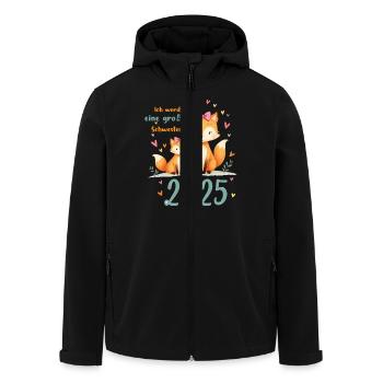 Bald Große Schwester 2025 Verkünden Füchse - Recycelte Männer Softshell-Jacke von Stanley/Stella - Schwarz - Vorne - AI Model Male 185 light (185cm)