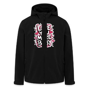 I Love You My Love T-Shirt zum Valentinstag Geschenk - Recycelte Männer Softshell-Jacke von Stanley/Stella - Schwarz - Vorne - AI Model Male 185 light (185cm)