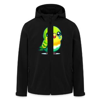 Perruche ondulée - Veste softshell homme en polyester recyclé Stanley/Stella - noir - Devant - AI Model Male 185 light (185cm)