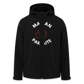 Maman parfaite - idée cadeau maman - Veste softshell homme en polyester recyclé Stanley/Stella - noir - Devant - AI Model Male 185 light (185cm)
