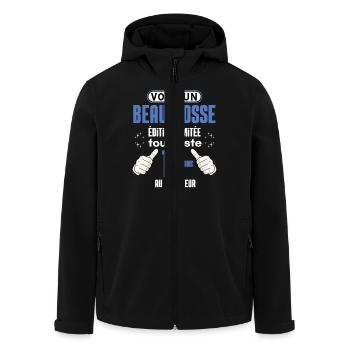 Anniversaire 18 ans Garçon Humoristique Beau Gosse - Veste softshell homme en polyester recyclé Stanley/Stella - noir - Devant - AI Model Male 185 light (185cm)