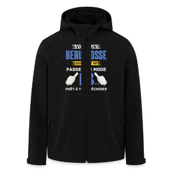 Anniversaire 18 ans Garçon Humoristique 18 ans - Veste softshell homme en polyester recyclé Stanley/Stella - noir - Devant - AI Model Male 185 light (185cm)